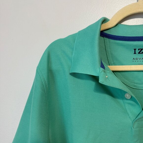 Izod Advantage Performance Polo Shirt M Natural Stretch Seafoam - Picture 4 of 7